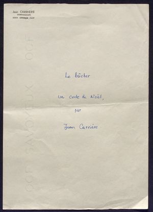Archives, Gard, Jean Carrière, Le Bûcher, Noël, conte, inédit