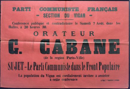 Archives, Gard, Blum, Font Populaire, élections, 1936, été, vacances, mines, mineurs