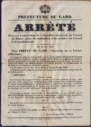 Archives, Gard, élections, députés, cantonales, cantons
