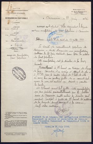 Archives, Gard, Blum, Font Populaire, élections, 1936, été, vacances, mines, mineurs