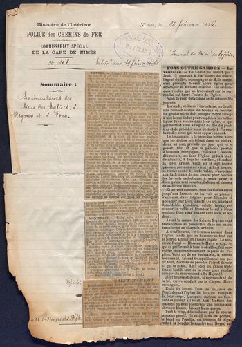 Archives, Gard, église, Etat, séparation, 1905, loi du 9 décembre 1905, Dreyfus, laïcité