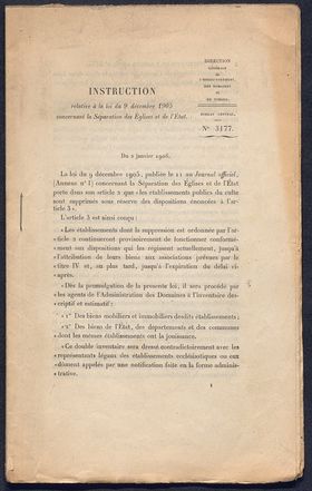 Archives, Gard, église, Etat, séparation, 1905, loi du 9 décembre 1905, Dreyfus, laïcité